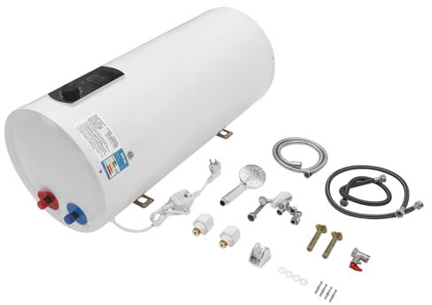 Calentador de agua eléctrico de almacenamiento de 50 L/60 L, caldera eléctrica, calentador de agua, caldera de pared, pantalla LED con ducha de mano (60 L)