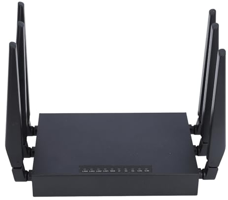 5G CPE WiFi6 Router, WiFi 6 Gigabit Ethernet WiFi Router, Sim Card Slot, 8 Antennas, 1201Mbps, WiFi6 1000Mbps Black