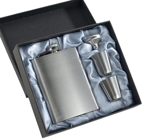 Furforstk Fiaschetta Tascabile 8 Once 220 ml Flask con Due Bicchierini e Imbuto - Regalo Uomo/Testimone