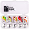 Zite Fishing Jigspinner Set | 5 Stück Spin Jig Barschköder 10g-20g | Spinner Barschangeln Zanderangeln | Raubfischköder für Barsch, Zander & Hecht | Spinn-Köder inklusive Tackle-Box (Neon 10-20g)