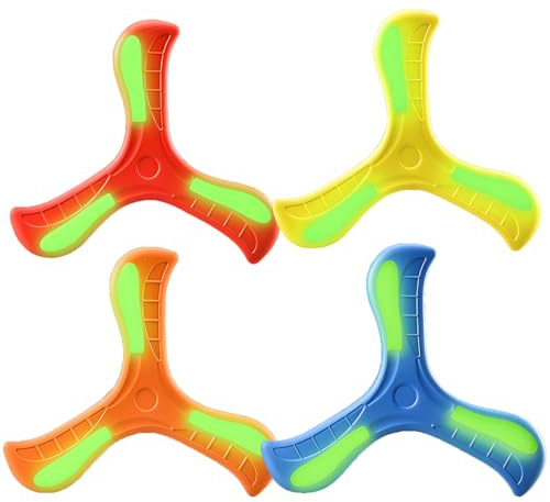 Nievajio Lot de 4 boomerang pour enfants, jeu de lancer en plein air, frisbee amusant, jouet de sport en plein air, jouet interactif parent-enfant