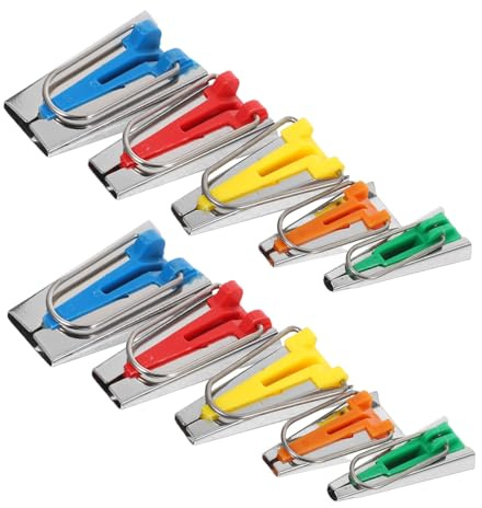 Holibanna 10 pezzi Strumenti per Nastro Obliquo Cucito Precisione Controllo Bordi Tessuto Senza Pieghe Leggero e Portatile per Finiture Professionali Patchwork e Progetti DIY