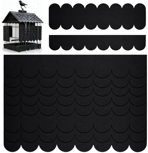 AEMCHDM 32 stycken taklindlar för fågelhus, självhäftande takpapp (30 x 5 cm och 30 x 11 cm), takpapp fågelhus för gör-det-själv-fågelbo, kaninbur, insekthotell, hundkoja (svart)