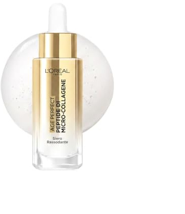 L'Oréal Paris Age Perfect Siero Rassodante Peptidi di Micro-Collagene 30ml, Siero Viso Al Collagene, Rassoda la pelle, Riduce le rughe e macchie dell'età, Contrasta 5 anni di rilassamento della pelle
