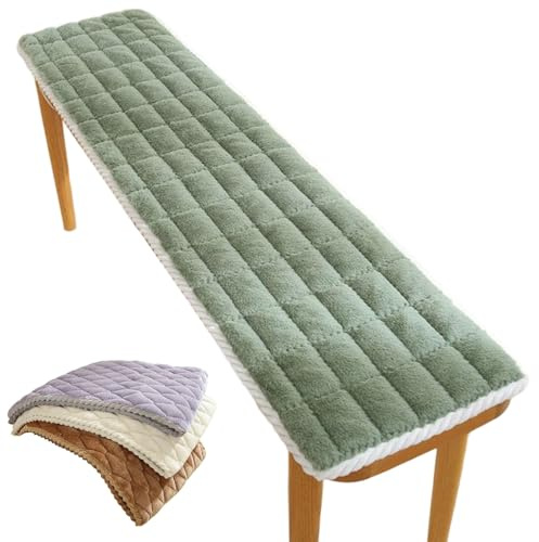 uyeoco Washable Indoor/Outdoor Bench Cushion - 120cm/150cm/100cm/90cm x 40cm/35cm/30cm - Non-Slip Seat Pad for Bay Windows, Garden Patio, Long Chairs, Swings & Porch Furniture(Green,40x120cm)