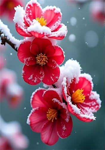 Pussel 1 000 bitar vuxen snöblommor plommonträd 75 x 50 cm pussel vuxna 1 000 bitar omöjligt pussel pedagogiskt spel skicklighetsspel för hela familjen