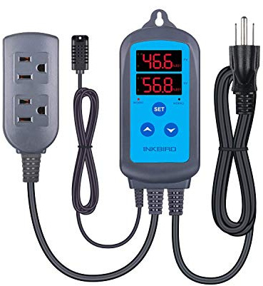 Inkbird Humidity Controller IHC200 Humidistat Mushroom Greenhouse Pre Wired Outlet Dual Stage Humidifier Dehumidifier.