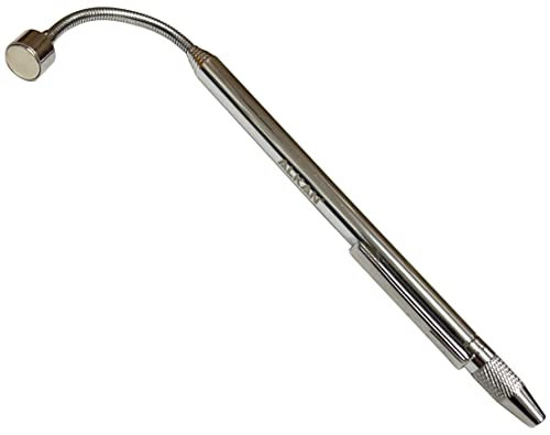 Extra STRARKE Magnetheber MINI Magnetstab Teleskop mit Schwanenhals und flexiblem Kopf/Magnetstift ausziehbar mit Clip und (Ritznadel/Reißnadel) Nadel für Waschdüse Länge 58 cm Zugkraft ca 1600 g