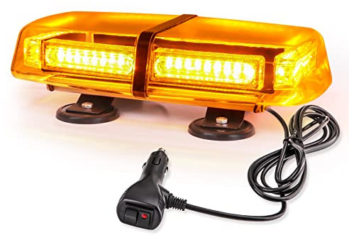 ROUTEKING Flashing Lights 54LEDs Car Emergency Light with Magnetic Base 7 Modes Strobe Warning Beacon Double Control Universal for 12V/24V all Car, Truck, SUV, engineering vehicles (Amber)