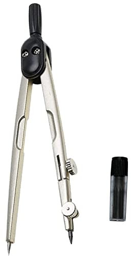 Zirkel, Rodmaie Metall Zirkelkasten, Zirkel mit Ersatzminenbox, Verpackung in PVC-Box-Verpackung, Zirkel Grundschule 4 Klasse