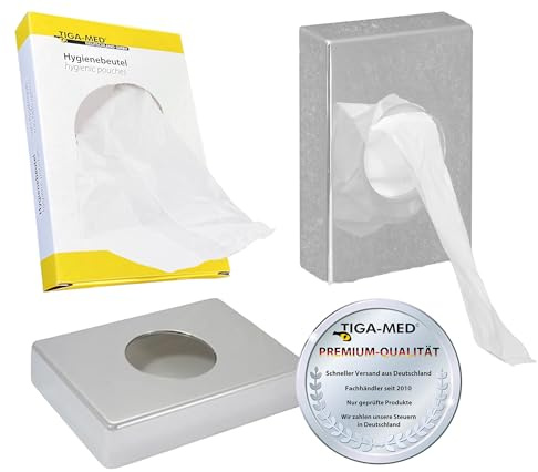 Hygienpåse 25 x 30 hygienpåsar plus dispenser för väggmontering väska PE