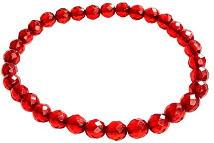 Bracciale in ambra rossa (Caraibi) 18 – 19 cm, sfaccettatura: vera ambra rossa caraibica (Dominicana)