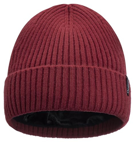 Ocatoma Beanie for Men Women Winter Cuffed Hat with Warm Lining Soft