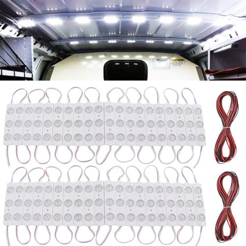 Caxmtu 12v 120 LED Car Interior Light Bright White Dome Lamp Ceiling Lights Kit for Van Truck Auto Car Vehicle DC 12V (40 Modules)