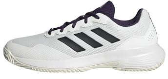 Adidas Men's Gamecourt 2.0 Tennis, White/Black/Aurora Plum, 5.5