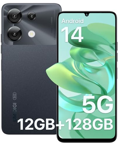 UMIDIGI 5G Mobile Phones, Android 14 Smartphone, 12(6+6) GB +128GB/1TB, 6.75 HD+ 90Hz Display Phone, 50MP Camera, Sim Free Unlocked Mobile Phones, 5000mAh, G9 5G Lake Black