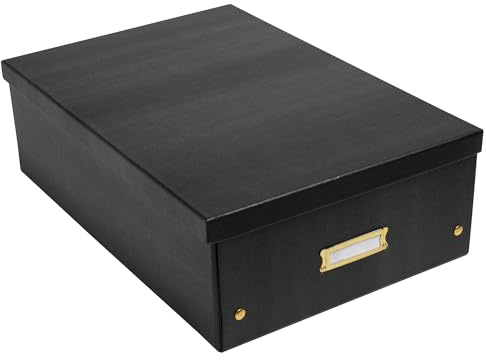 Exacompta - Ref. 62451E - kartong med 5 neo deco förvaringslådor - levereras platt - lätt att montera med tryckknappar - DIN A3 - storlek 33 x 50 x 18 cm - svart färg