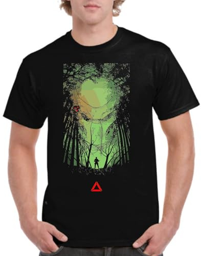 the Fan Tee Camiseta de Adulto de Hombre Peliculas Predator Depredador, Alienígena, Alíen, Extraterrestre, Yautja 001 S