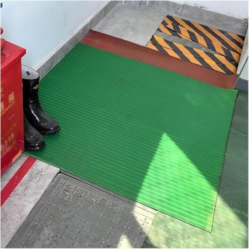 Electrical Safety Mat 6-35 KV Insulated, High Voltage Insulating Rubber Floor Mats for Industrial Work Spaces, Large Non-Slip Switchboard Matting, Thickness Options(Green,0.3inx4.5ft)