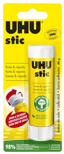 UHU Stic di colla 1x40g colla per bambini, sicura da usare per i lavoretti, adatta per la scuola, l'ufficio, l'università