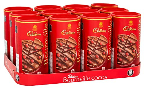 Cadbury Bournville Cocoa, 250G (Box Of 12) OFFICIAL, Hot Chocolate, Cocoa Powder, Ideal for Baking