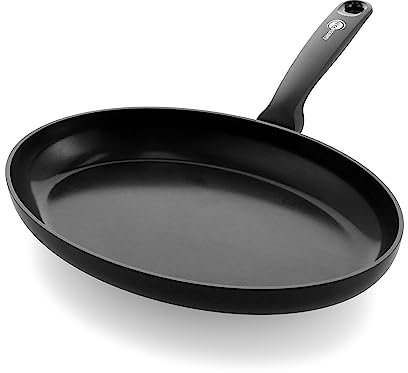 GreenPan Torino 32 cm Padella per Pesce in Ceramica Antiaderente Sano, Senza PFAS, Induzione, Adatta al forno fino a 160°C, Lavabile in Lavastoviglie, Nero