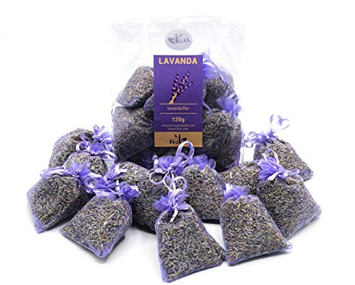 Lavanda, Flores secas Naturales. 12 bolsitas (120gr) Fragancia intensa para perfumar. Decoración, popurrí. (Moradas)
