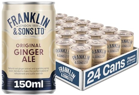 Franklin & Sons 1886 Original Ginger Ale | 24 x 150ml Can Case | Traditional recipes dating back to 1886 | All natural ingredients | Refreshing Ginger Zing | Light & full of flavour | Premium Mixer