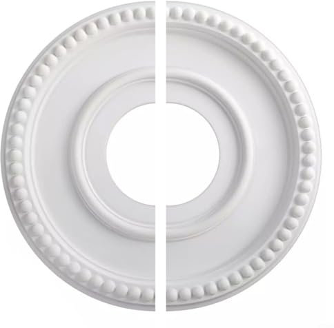 HOHOVYVY Stuckrosette, Runde Aufgeteilte Medaillon-PU-dekorative Deckenventilator-Leuchten-Abdeckungs-Platte