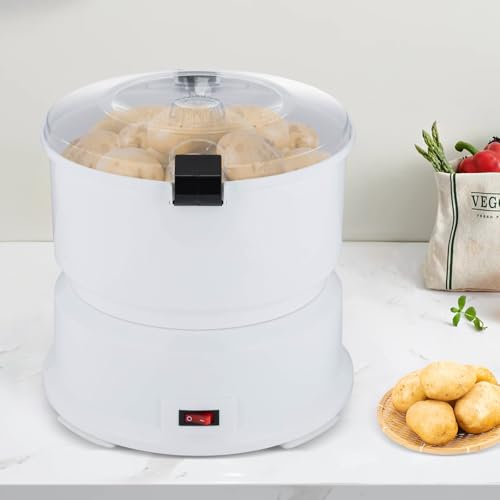 Pelapatate, pelapatate elettrico, pelapatate, capacità 1 kg, con centrifuga per insalata, 85 Watt, bianco