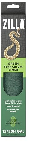 Zilla Reptile Terrarium Bedding Substrate Floor Liner, Green, 15/20G, 11.75 x 23.5