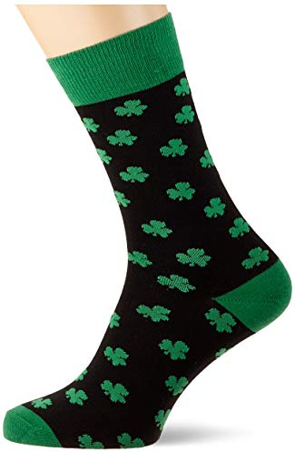 Traditional Craft Ltd. Carrolls Irish Gifts Shamrock Socks (One Size, Black)
