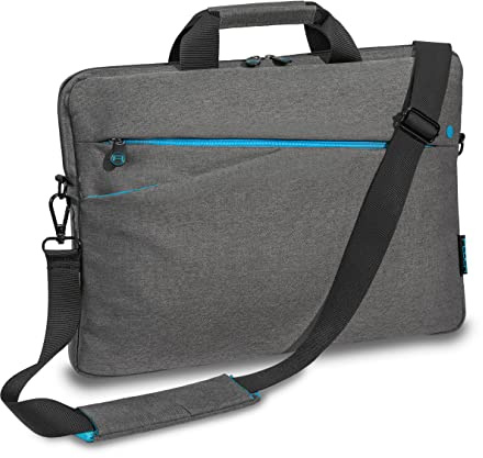 Pedea - Laptoptasche *Fashion* Notebook-Tasche bis 13,3 Zoll - Laptop Umhängetasche mit Schultergurt - Laptophülle grau - Notebooktasche für Damen & Herren