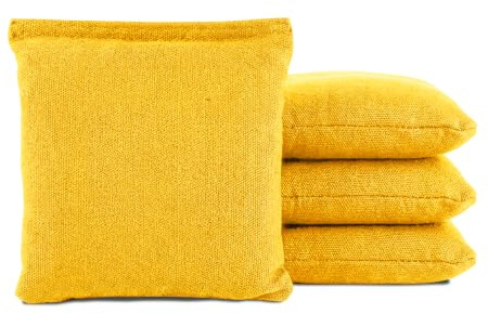 GoSports Cornhole - Juego de 4 Bolsas de Frijoles (pufs) reglamentarios para Todo Tipo de Clima, Color Amarillo