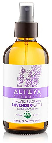 Alteya Bio Lavendelwasser Spray in Glasflasche 240ml - 100% USDA Bio-zertifiziert Authentisch Rein natürlich Blütenwasser, Direktverkauf vom Lavendelanbauer Alteya Organics