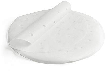 KiKiHong 100 Stück Bambus Dampfgarer Papier Rund Perforiert Pergament-Luftfritteuse Liners Kreis für Heißluftfritteuse, Dampfgarer, Bambus Dampfgarer, 20cm(8inch)
