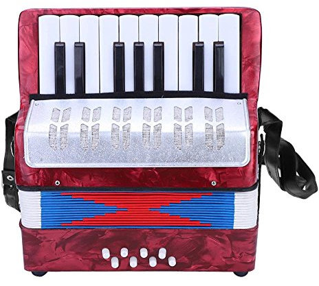 Verrückter Verkauf Kinder Akkordeon, 17 Tasten 8 Bass Piano Akkordeon Musikinstrument für Anfänger Studenten(rot)
