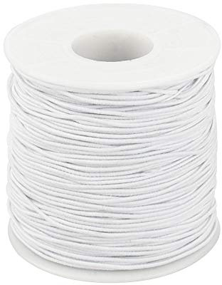 LYTIVAGEN Cordón elástico de 100 m, 1 mm, Cuerda para Manualidades, Hilo elástico, Hilo de Perlas, para Pulseras, Collares, fabricación de Joyas, Bricolaje (Blanco)