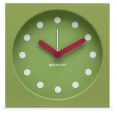 REMEMBER Tischuhr mit Wecker Garden - recycelter Kunststoff - Kleine Tischuhr