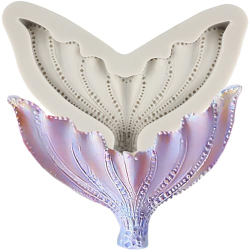 MINFEIDMS Mermaid Tail Mould Silicone 3D Fondant Mermaid Tail Moulds for Cake Decoration Cupcake Topper Chocolate Candy Polymer Clay Gum Paste