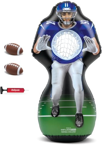 GoSports Football Toss Game for Kids - 4 ft Inflatable Receiver Touchdown Toss Game