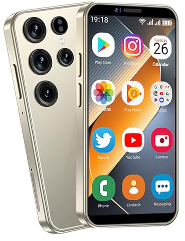 viqee Mini Handy Android 3+64GB | 3,0 Zoll HD Smartphone Dual-SIM, 3000 mAh Akku | Mit pädagogischen Apps (Silber)