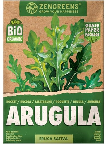 ZenGreens® - Bio Rucola Samen - Rucolasamen - Gemüsesamen für den einfachen Anbau im Garten, Balkon oder Hochbeet - Gemüse Saatgut - Salatrauke