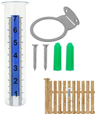 Pluviómetro, Instrumento Para Medir Lluvia En Césped, Pluviómetro Resistente a la Intemperie para Valla Jardín Terraza Césped Granja Área Exterior