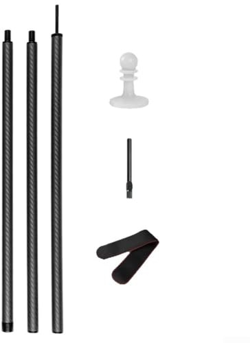 Yuanpgky Poteaux de bâche en fibre de carbone pour auvent de camping, auvent, tente, 3 à 5 sections, poteaux légers et amovibles haute résistance avec broches supérieures colonnaires, (1,45 m)