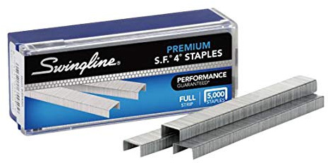 Swingline Staples, Premium, S.F. 4, 0.25, 210 per Strip, 5,000 per Box (S7035450)