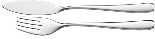 WMF Vision Fischbesteck 2 teilig Fischset für 1 Person, Fischgabel, Fischmesser, Cromargan Protect mattiert, kratzbeständig, spülmaschinenfest