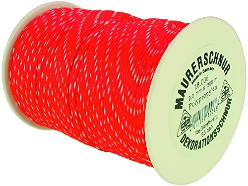 HaWe 18.009 Maurerschnur, 200 m x 3 mm, Polypropylen, rot/weiß