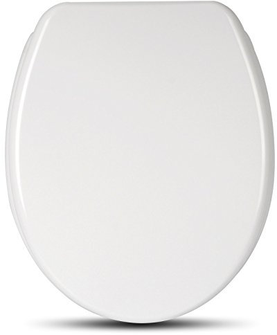 WOLTU Premium Toilet Seat, Soft Close Adjustable Hinge Toilet Lid Cover for Family Bathroom Beautiful White