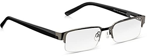 Read Optics Lunettes de lecture pour hommes 3,0, demi-monture en métal prête à porter, charnières à ressort pour un confort optimal